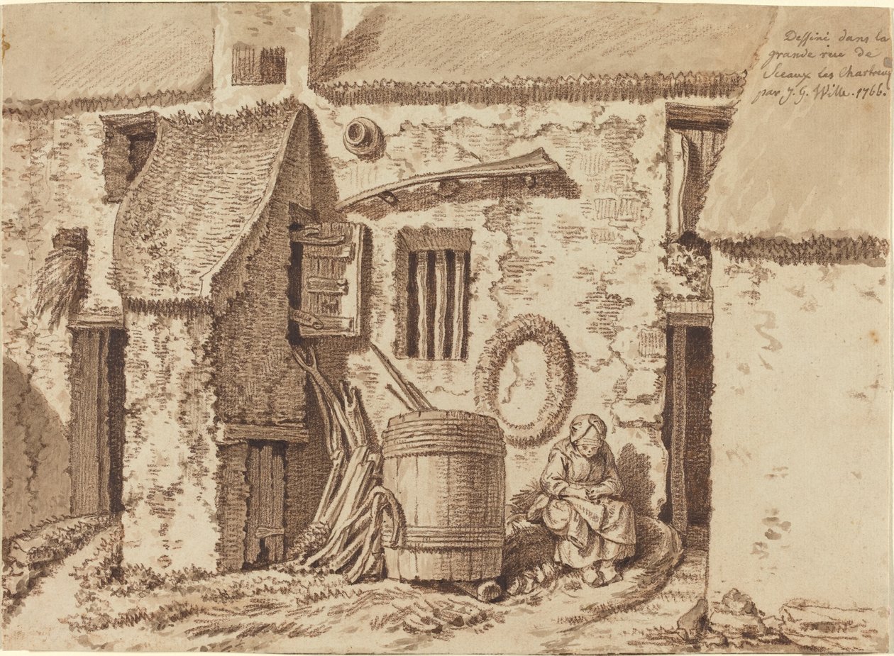 Ett rustikt hus i Grand Rue i Sceaux-Les-Chartreux av Johann Georg Wille
