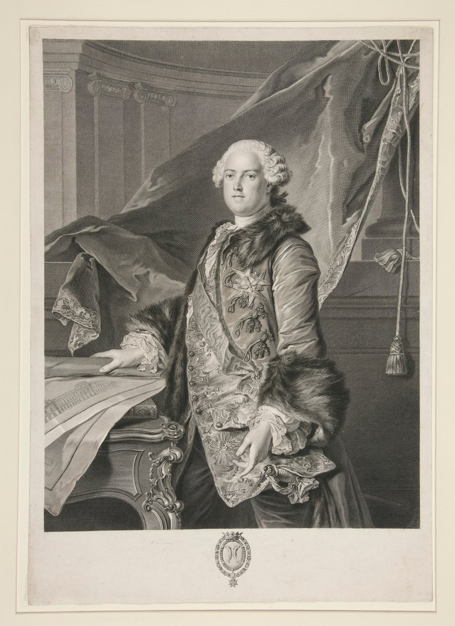 Porträtt av Abel François Poisson de Vandi?res, markis av Marigny (1727-1781) av Johann Georg Wille