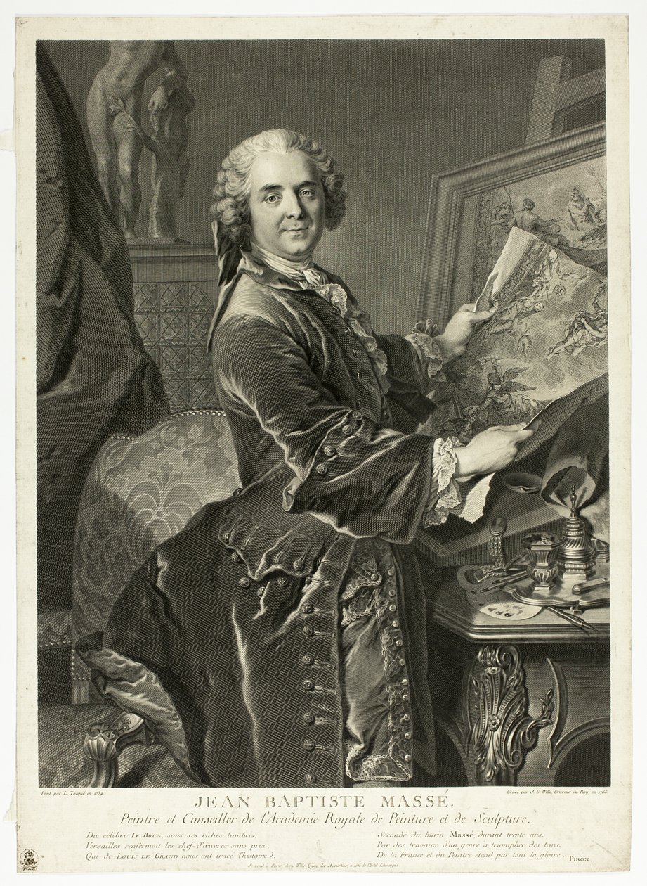 Porträtt av Jean Baptiste Massé av Johann Georg Wille