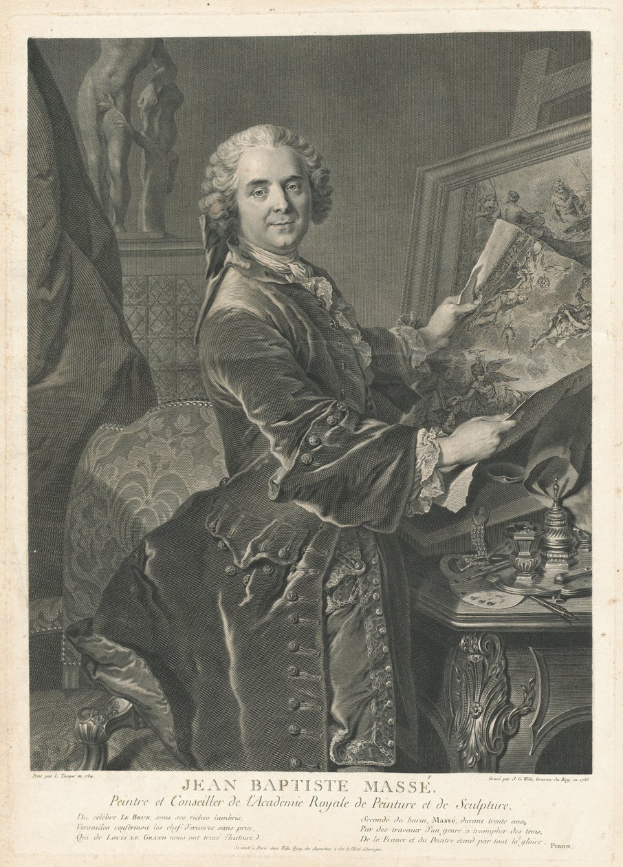 Jean Baptiste-mässa av Johann Georg Wille after Louis Tocqué