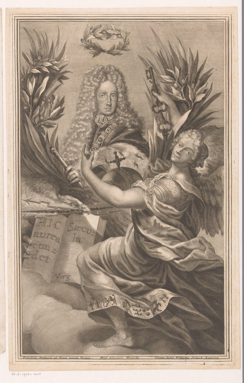 Porträtt av en monark, möjligen Karl VI, helig romersk kejsare av Johann Georg Wolffgang