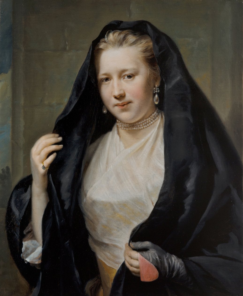 Porträtt av en elegant dam av Johann Georg Ziesenis