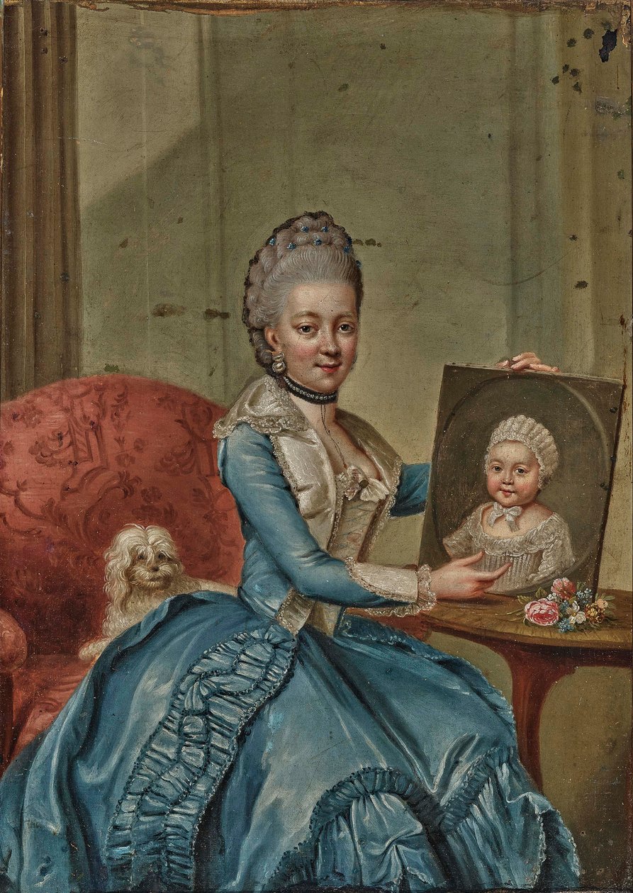 Friederike Caroline Luise av Hessen-Darmstadt 1752-1782, hertiginna av Mecklenburg-Strelitz. av Johann Georg Ziesenis the Younger