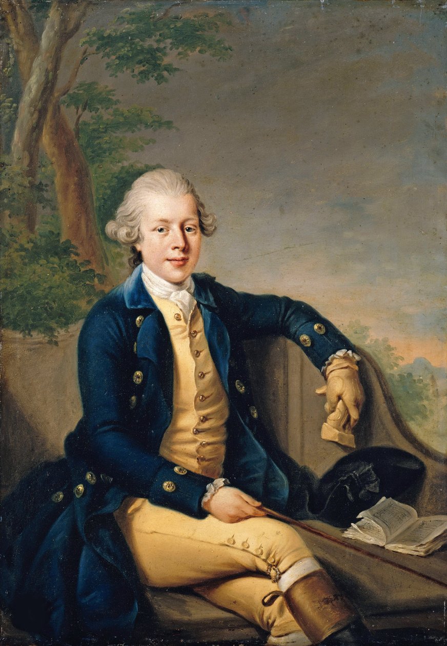 Porträtt av Ernest II, hertig av Sachsen-Gotha-Altenburg 1745-1804, 1768. av Johann Georg Ziesenis the Younger