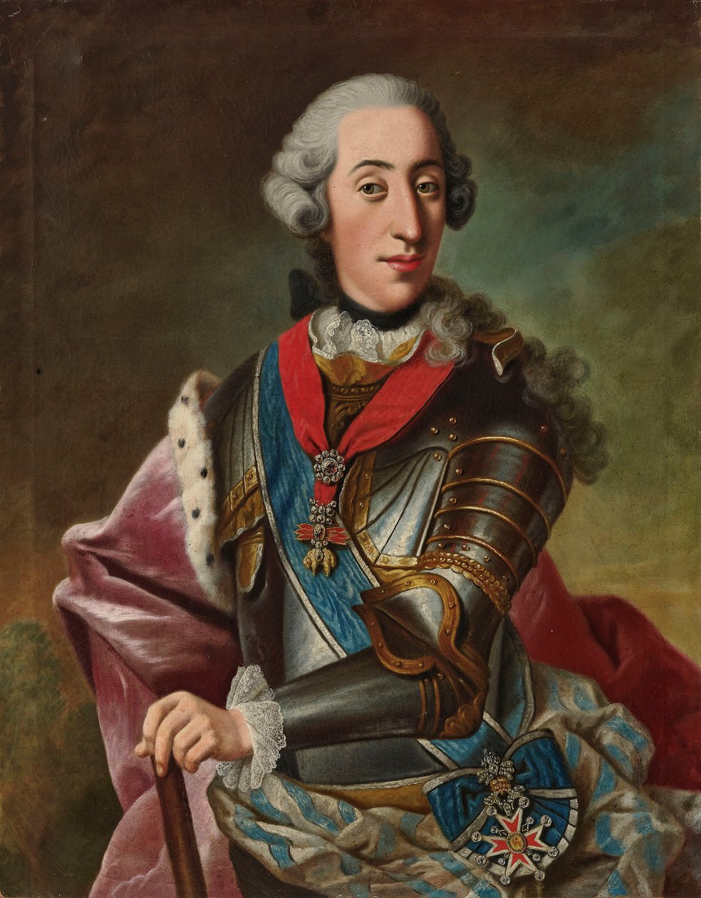 Porträtt av prins Clement Francis av Bayern 1722-1770. av Johann Georg Ziesenis the Younger