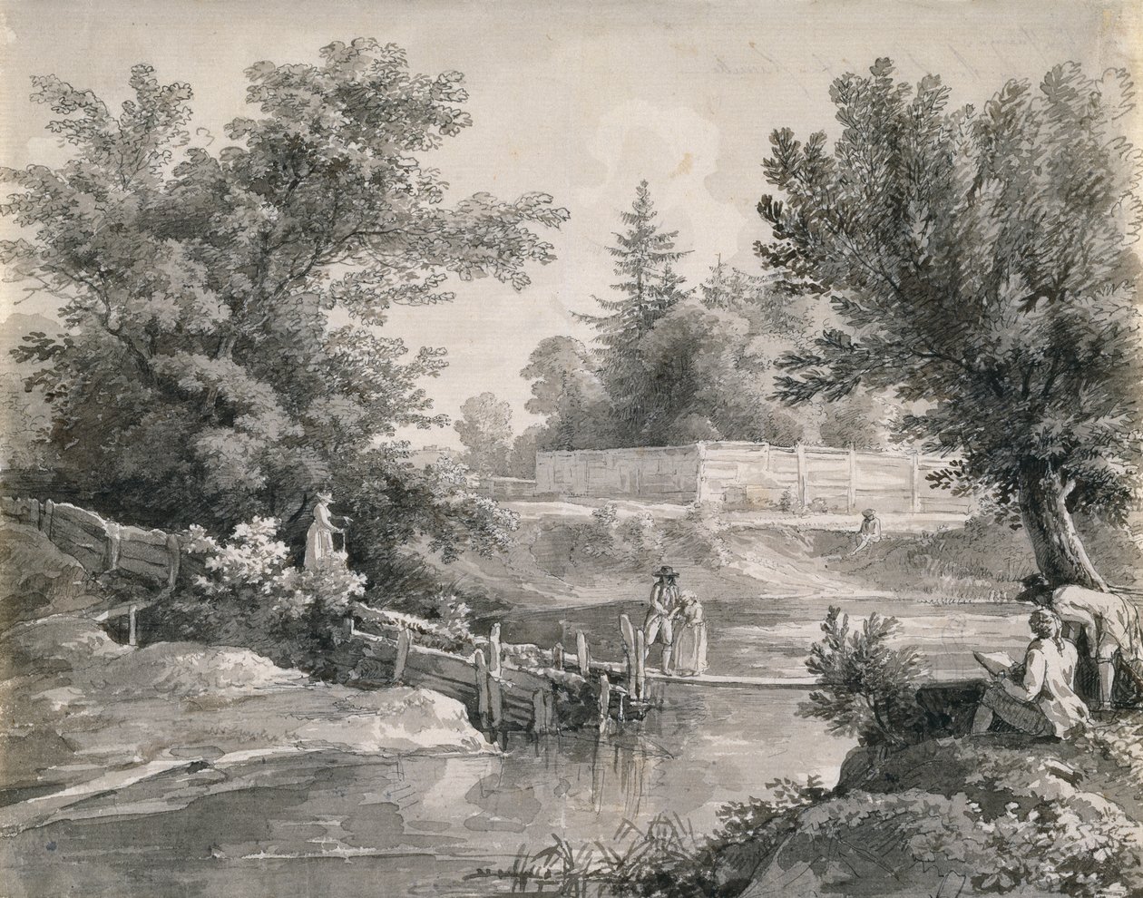 På Hirschanger i Engelska trädgården av Johann Georg von Dillis