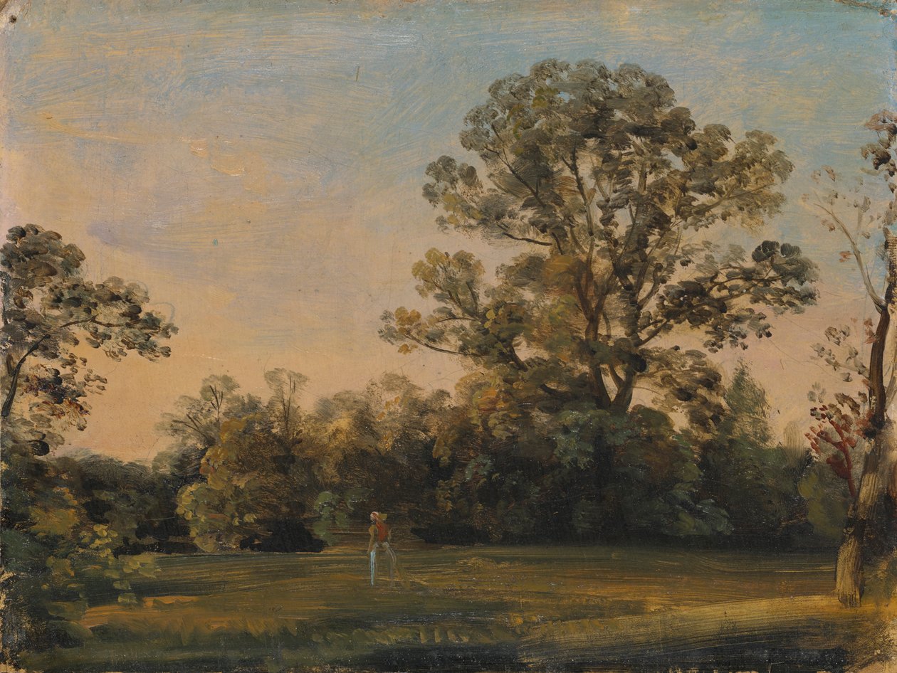 Parklandskap tidigt på morgonen av Johann Georg von Dillis