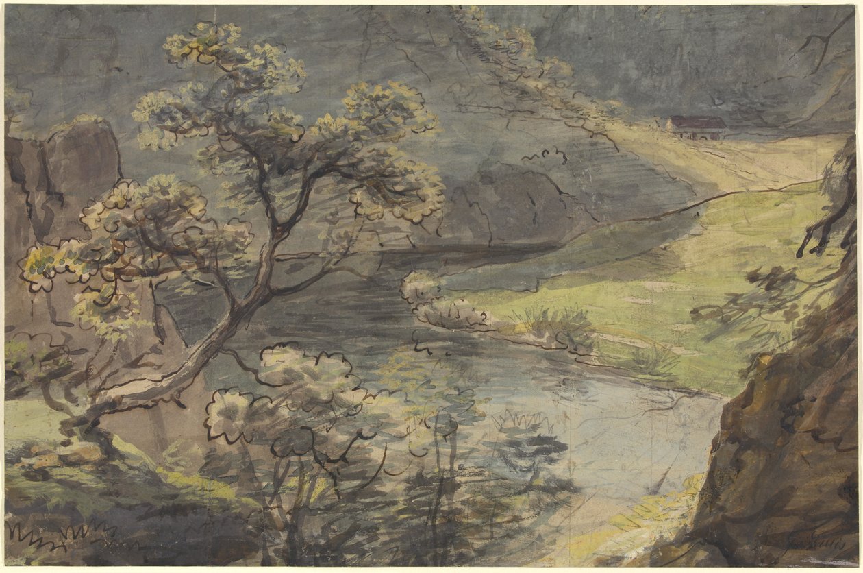 Landskap vid floden av Johann Georg von Dillis
