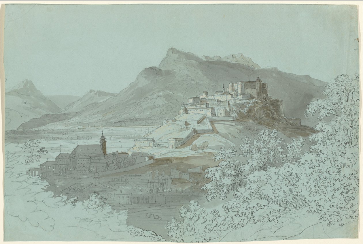 Utsikt över Salzburg av Johann Georg von Dillis