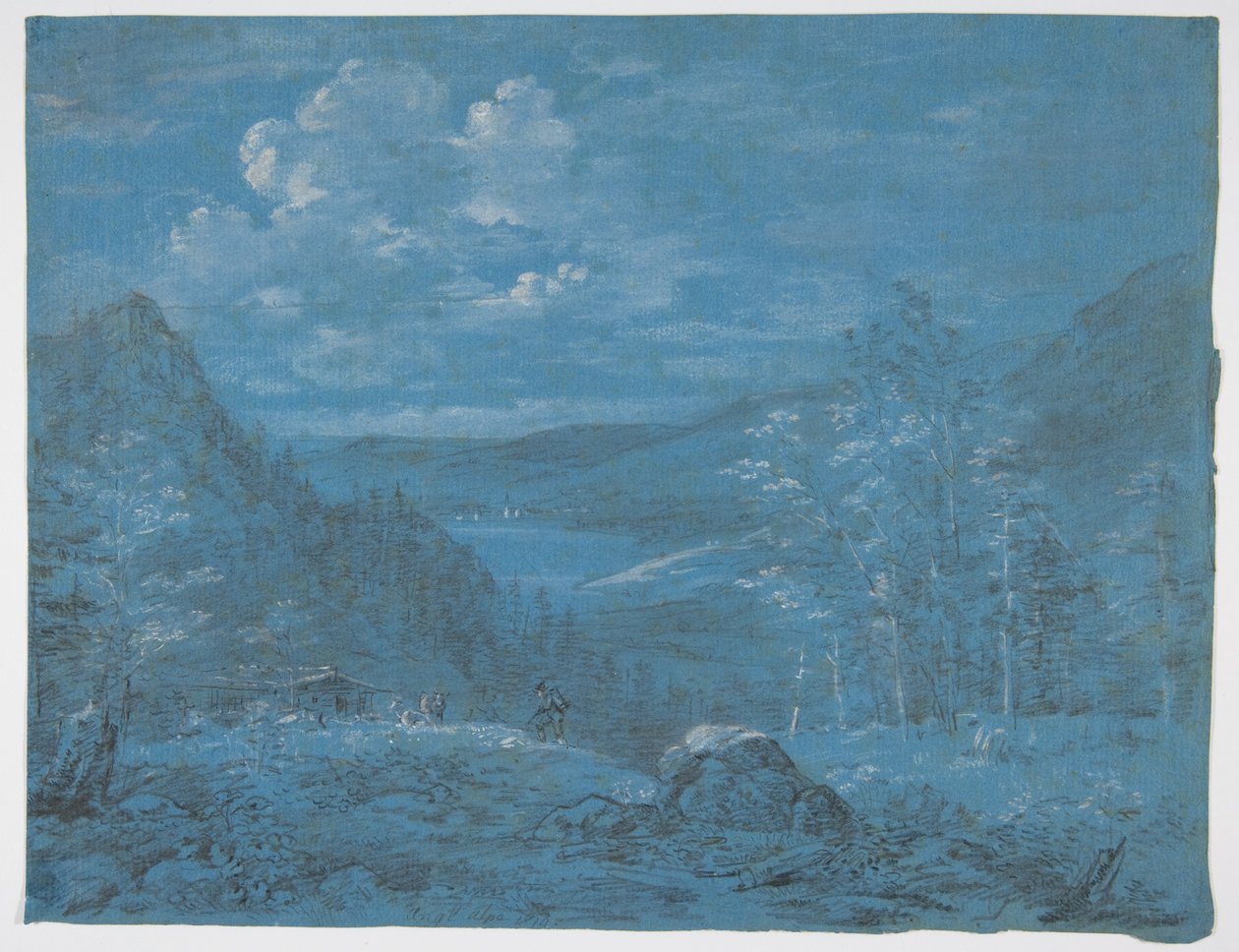 Utsikt över Ankl-Alpe och Schliersee av Johann Georg von Dillis