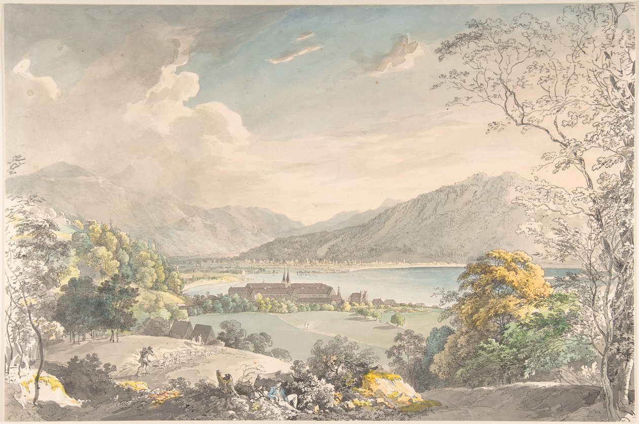Utsikt över klostret i Tegernsee sett från nordost av Johann Georg von Dillis