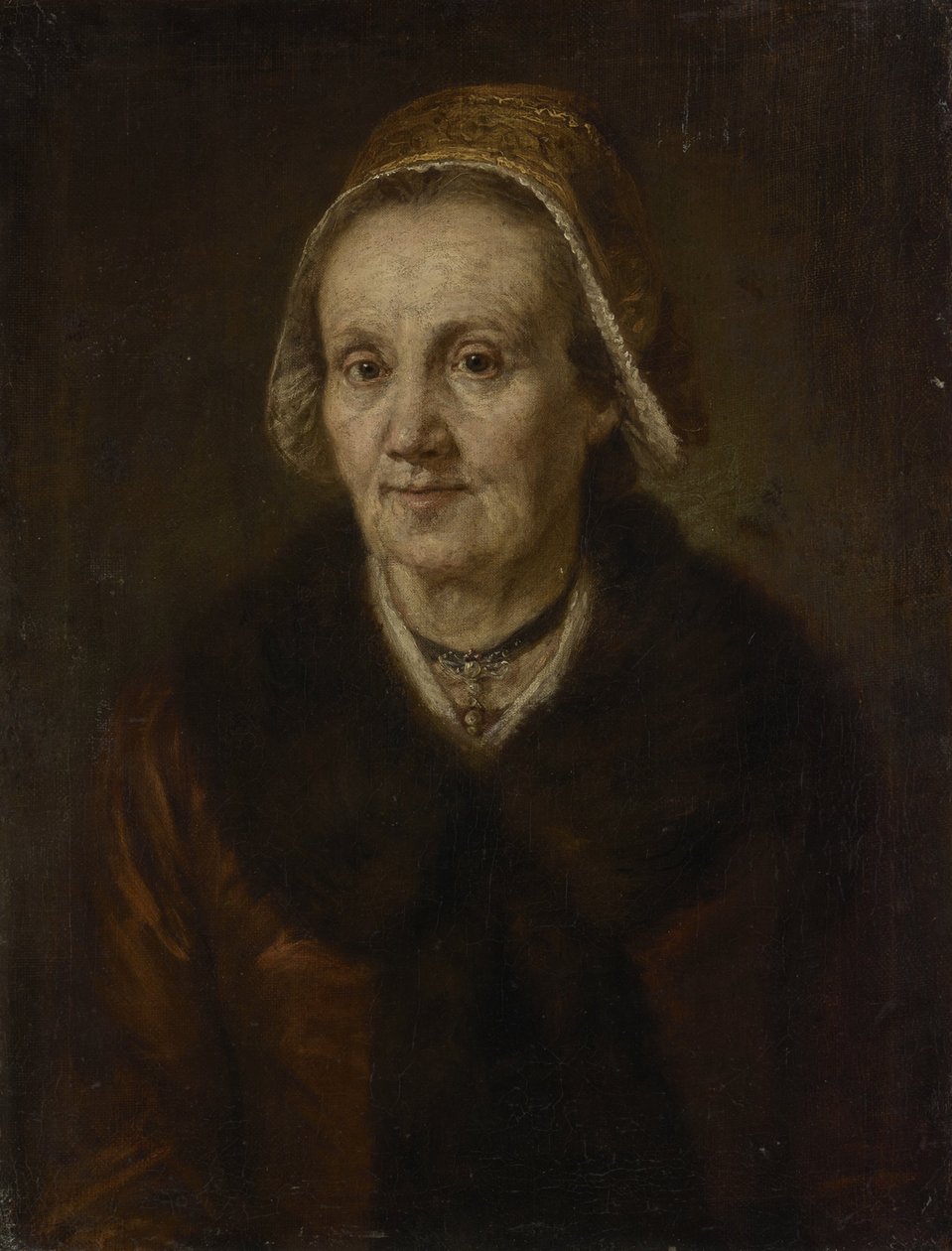 Gammal kvinna med huva av Johann Georg von Edlinger