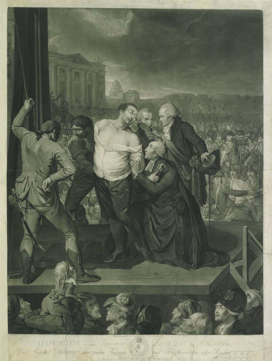 Ludvig XVI på ställningen, 1795. av Johann Gerhard Huck