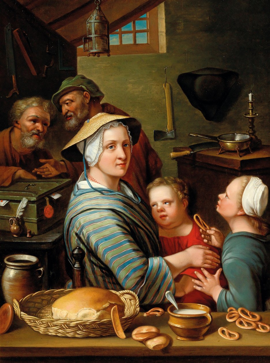 En köksinredning med figurer, 1700-talets andra hälft.. av Johann Gerlach Lambert
