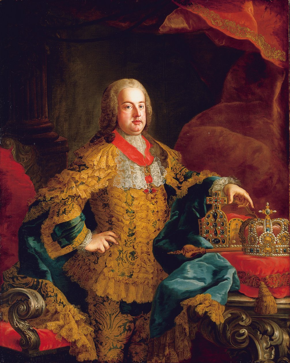 Porträtt av kejsar Franz I, 1752 av Johann Gottfried Auerbach
