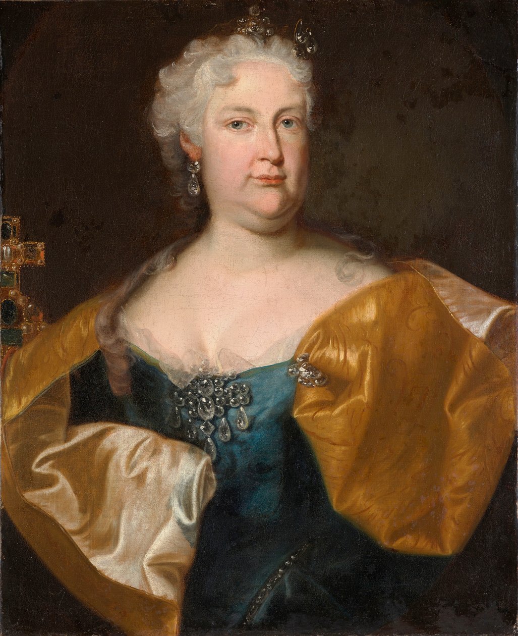 Porträtt av kejsarinnan Elisabeth Christine av Braunschweig. av Johann Gottfried Auerbach