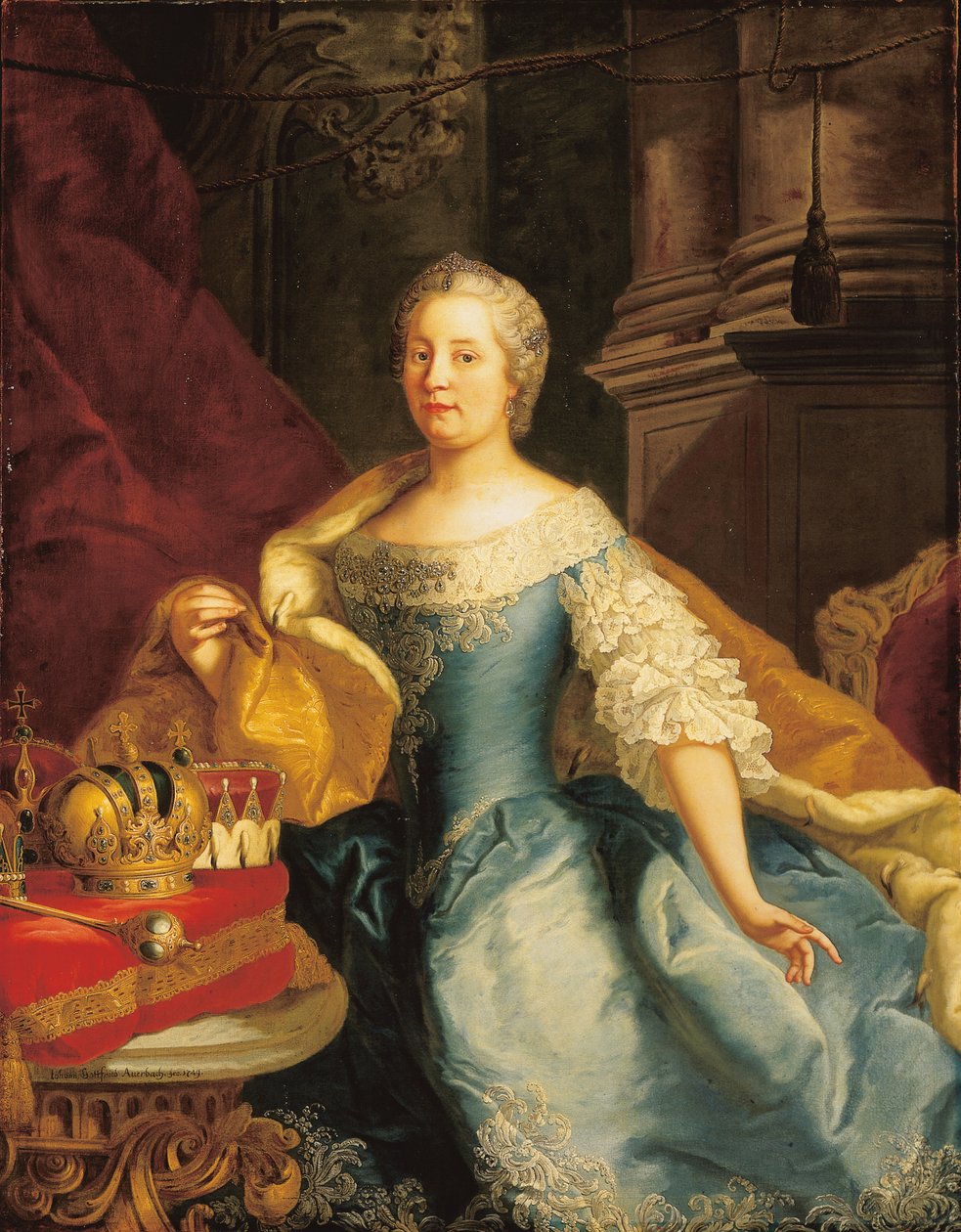 Porträtt av kejsarinnan Maria Theresia, 1749 av Johann Gottfried Auerbach