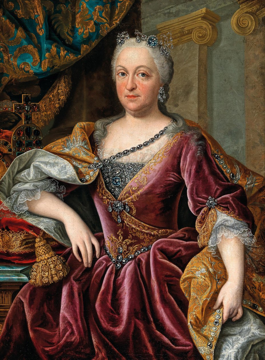 Porträtt av Maria Amalia av Österrike 1701-1756, heliga romerska kejsarinnan. av Johann Gottfried Auerbach