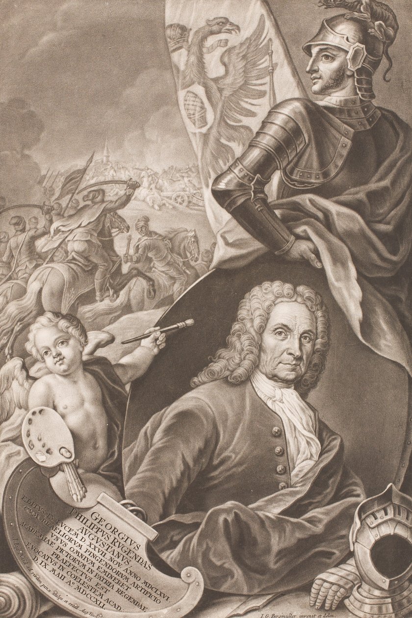 Porträtt av Georg Philipp Rugendas 1666-1742, ca. 1745. av Johann Gottfried Haid