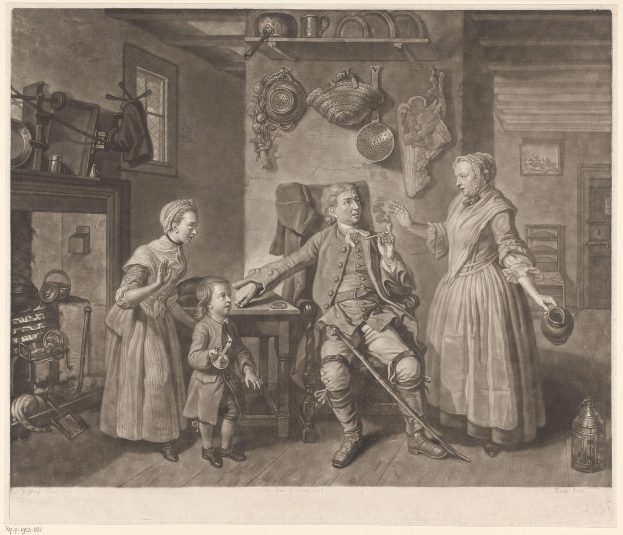 Porträtt av skådespelaren David Garrick i rollen som en bonde på väg hem av Johann Gottfried Haid