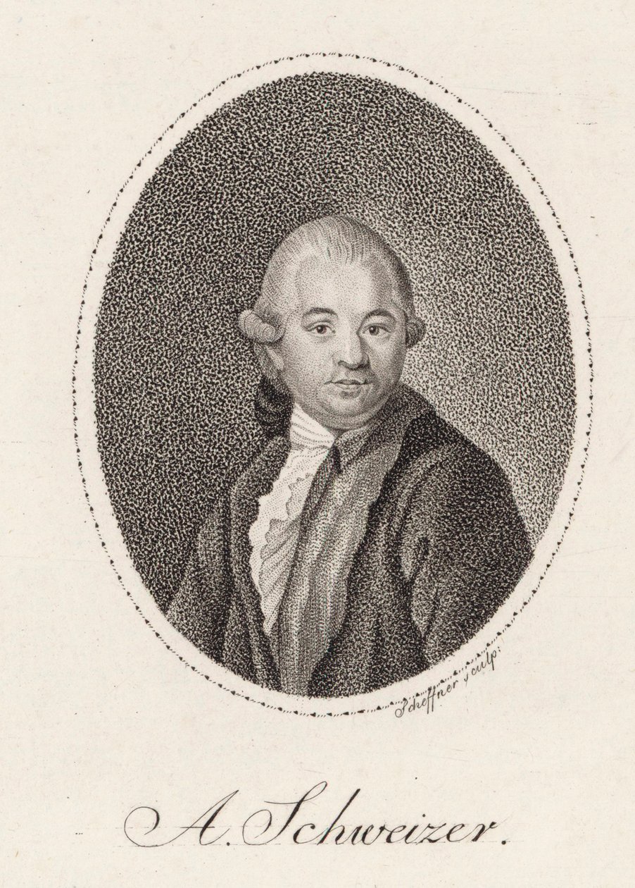 Porträtt av tonsättaren Anton Schweitzer 1735-1787, 1785. av Johann Gottfried Scheffner