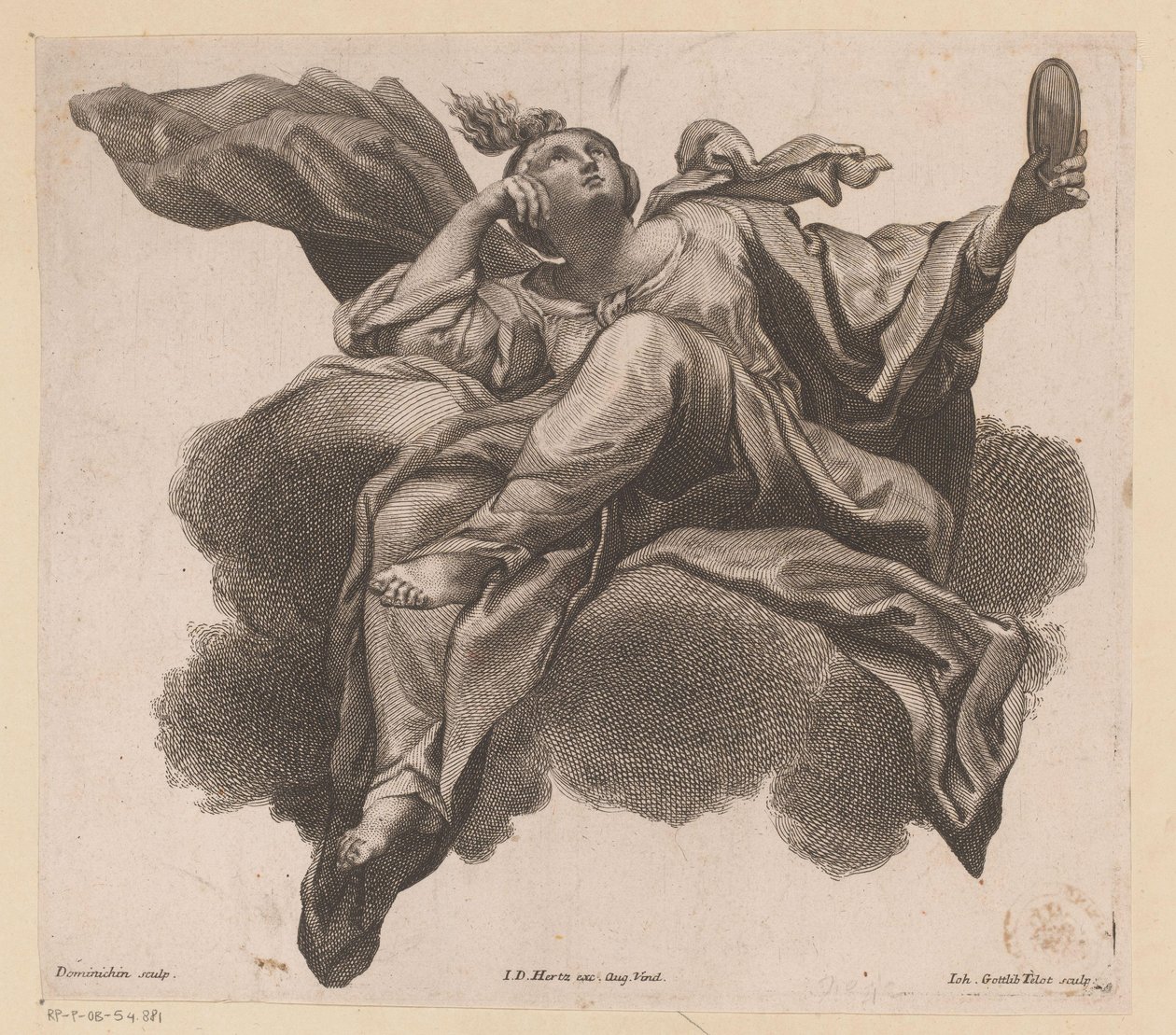 Prudentia med spegel i handen av Johann Gottfried Thelott