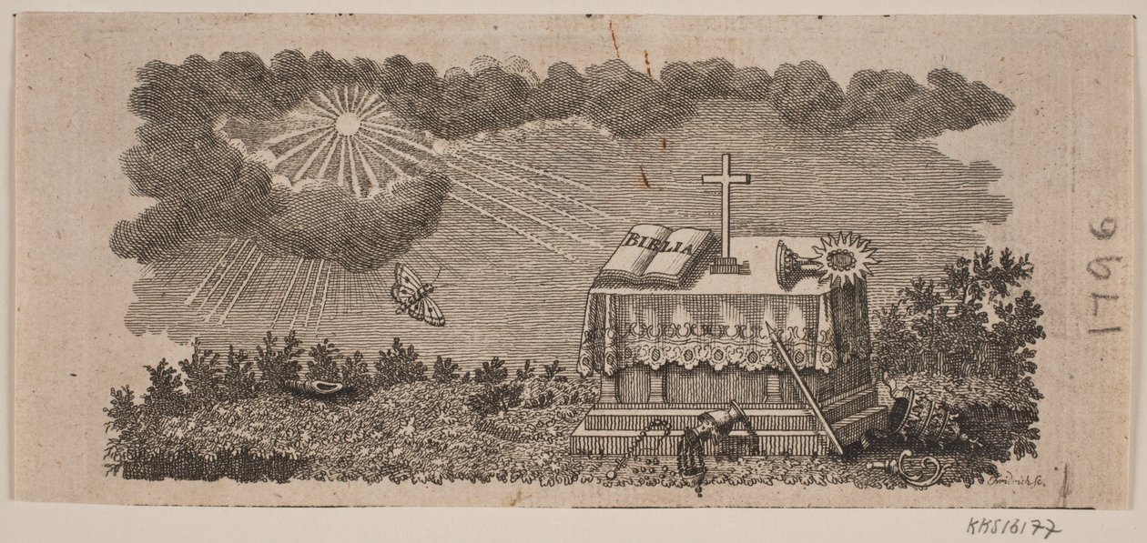 Vignette Gebhardi och Christiani "Historien om kungadömena Danmark och Norge och hertigdömena Schleswig och Holstein fram till vår tid" av Johann Gottlieb Friedrich