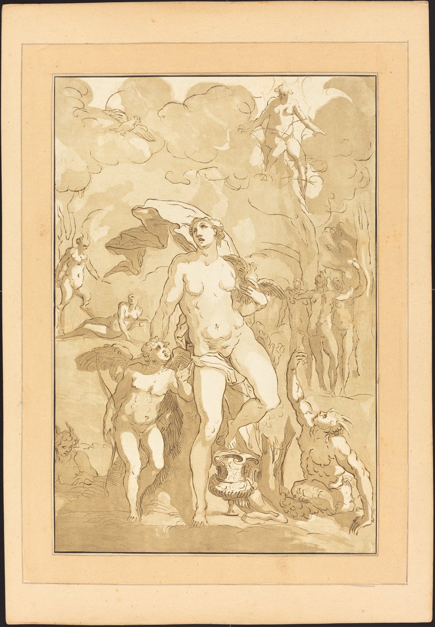 Venus av Johann Gottlieb Prestel after Jacopo Ligozzi