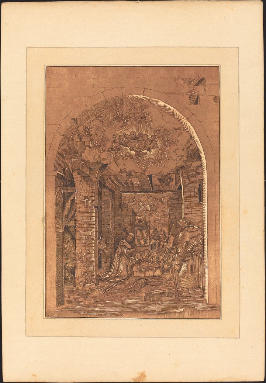 Tillbedjan av herdarna av Johann Gottlieb Prestel after a 16th Century German Artist