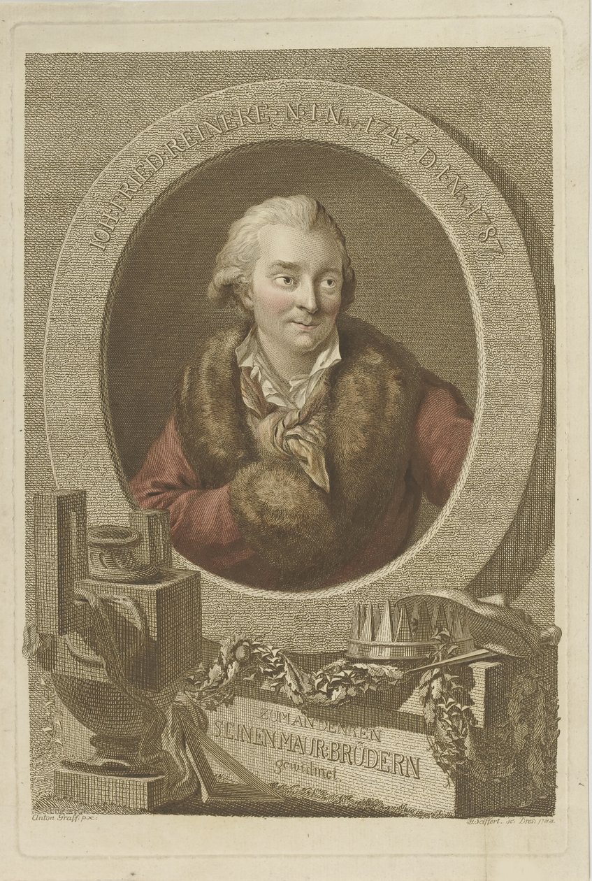 Porträtt av Johann Friedrich Reinecke 1745-1787, 1788. av Johann Gottlob Seyffert