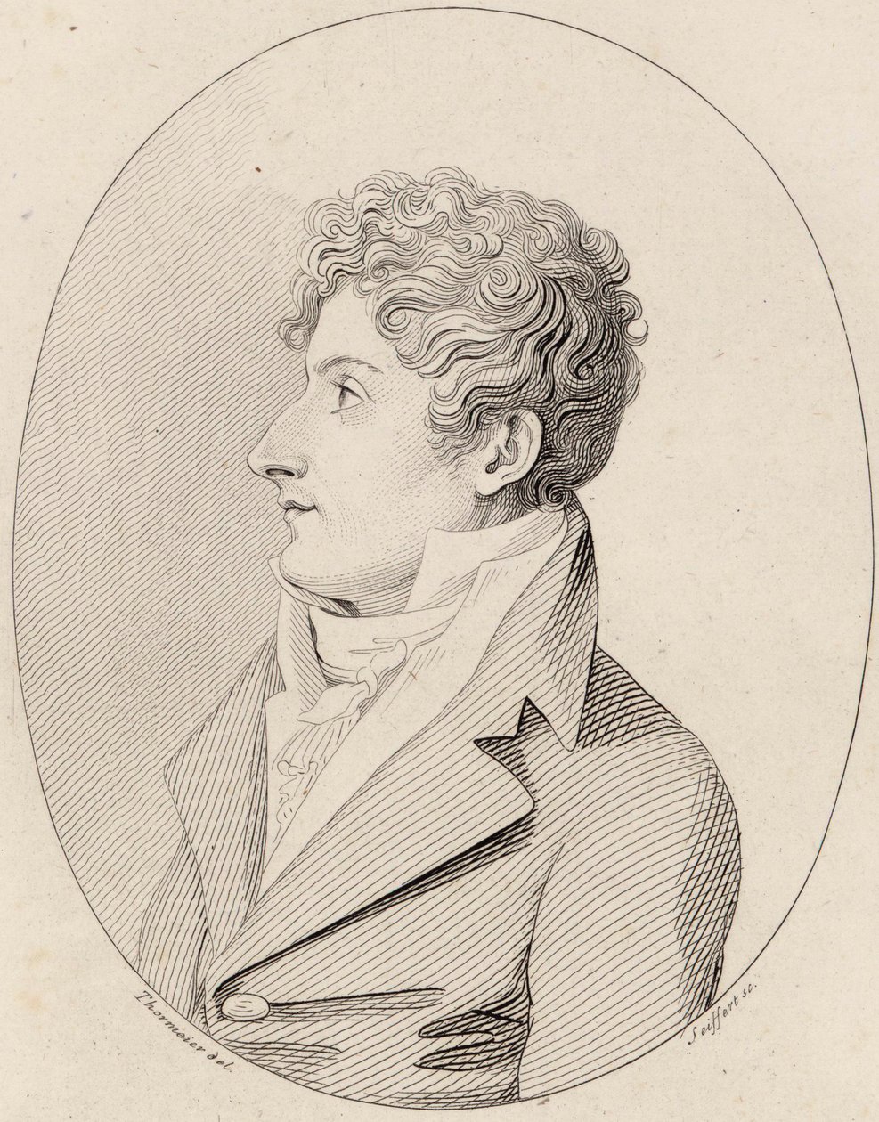 Porträtt av kompositören Francesco Morlacchi 1784-1841, ca 1820. av Johann Gottlob Seyffert
