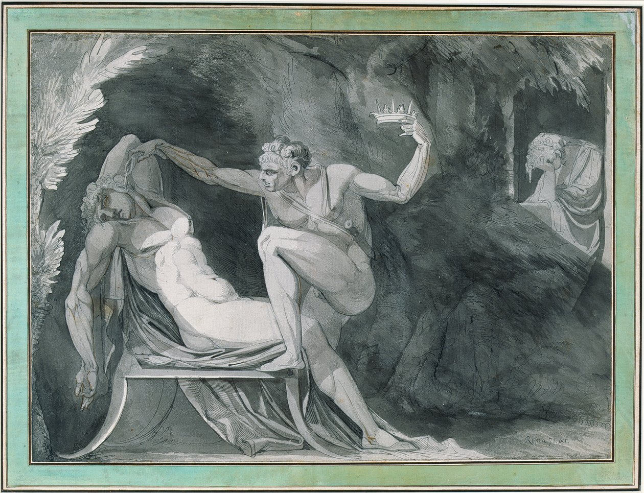 Danmarks kung förgiftas i sömnen av sin bror av Johann Heinrich Füssli