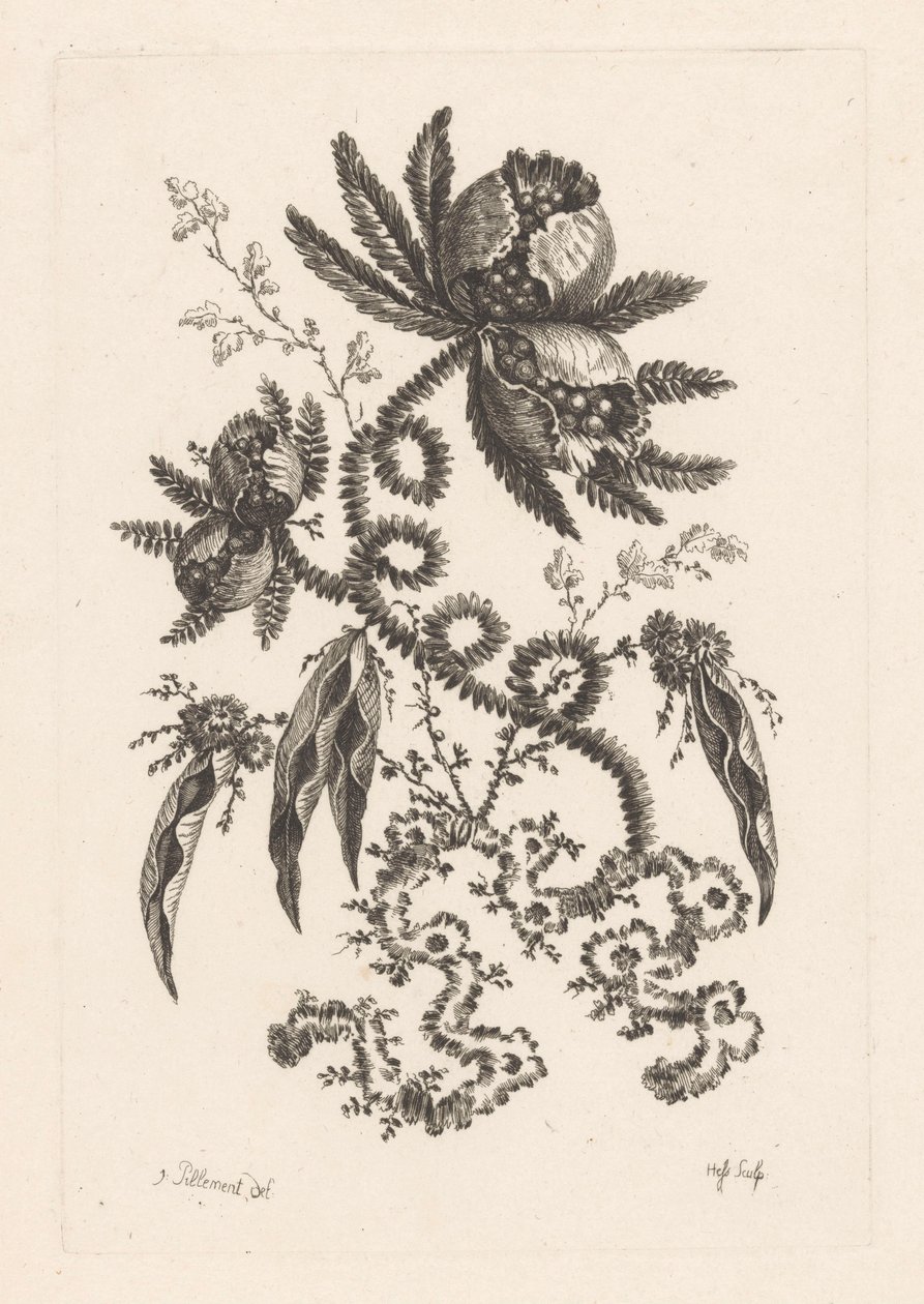 Blommor med bär Fleures Baroque (serietitel) av Johann Heinrich  Hess