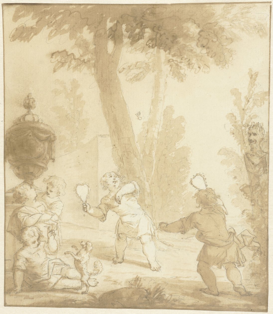 Allegorisk representation med barn som leker av Johann Heinrich Keller (II)