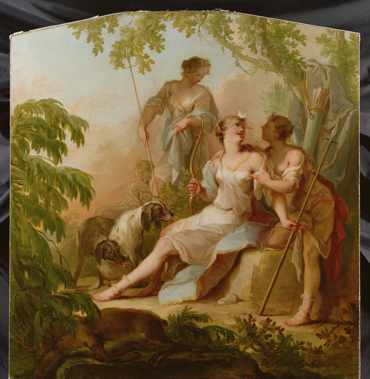 Diana vilar efter jakten av Johann Heinrich Keller