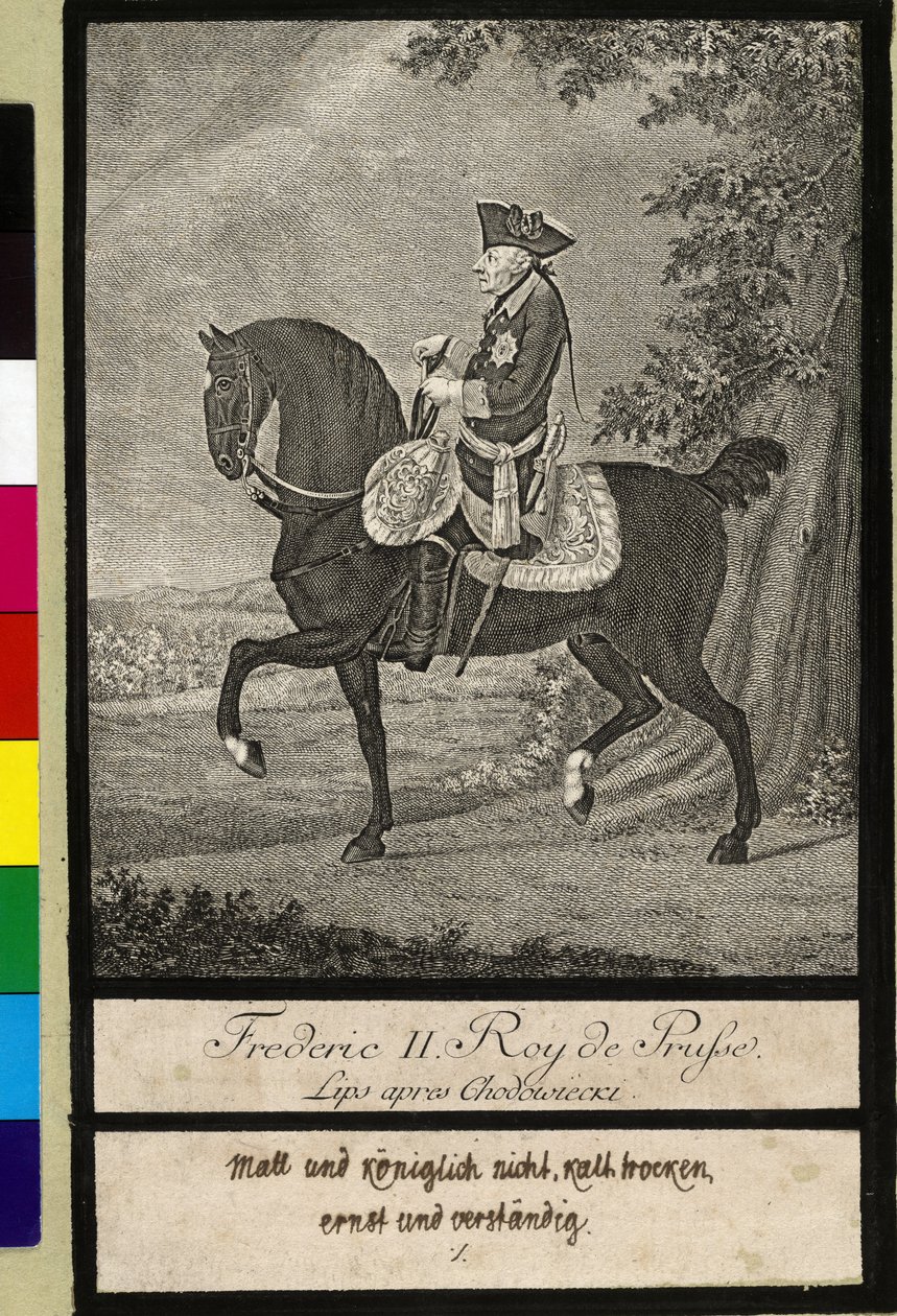 till häst Fredrik II av Preussen av Johann Heinrich Lips