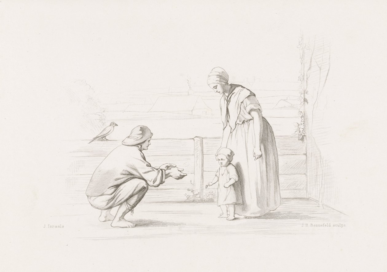Första stegen Havets barn (titel på objekt) av Johann Heinrich Maria Hubert Rennefeld