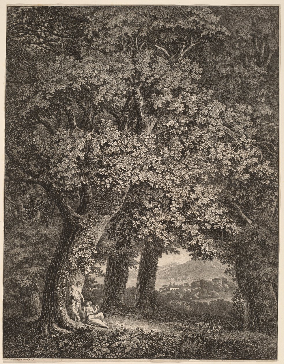 Italienskt landskap med ett par herdar av Johann Heinrich Meyer