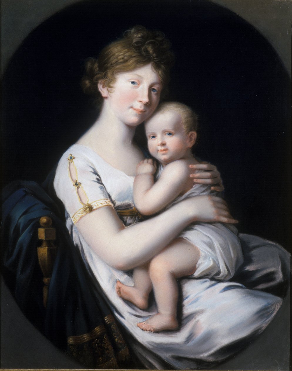 Kronprinsessan Luise av Preussen med kronprins Friedrich Wilhelm IV, 1796 av Johann Heinrich Schroder