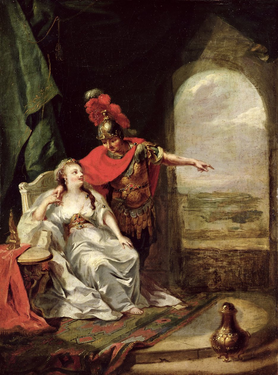 Anthony berättar för Cleopatra om sin seger över Octavianus kavalleri, ca 1769 (detaljer) av Johann Heinrich Tischbein