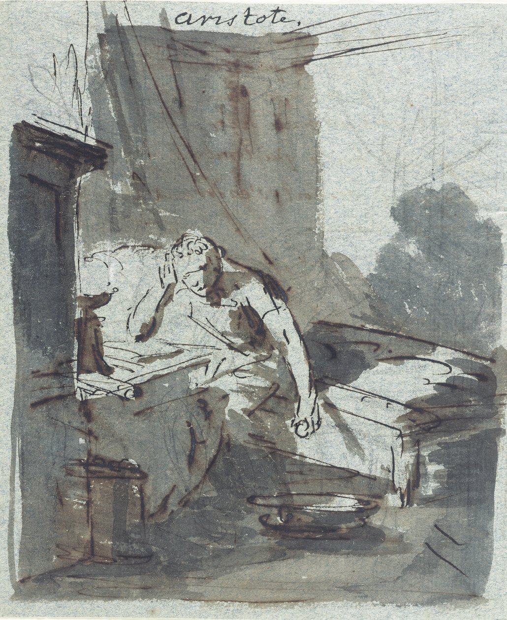 Aristoteles (grafit, bläck & tvätt på papper) av Johann Heinrich Tischbein