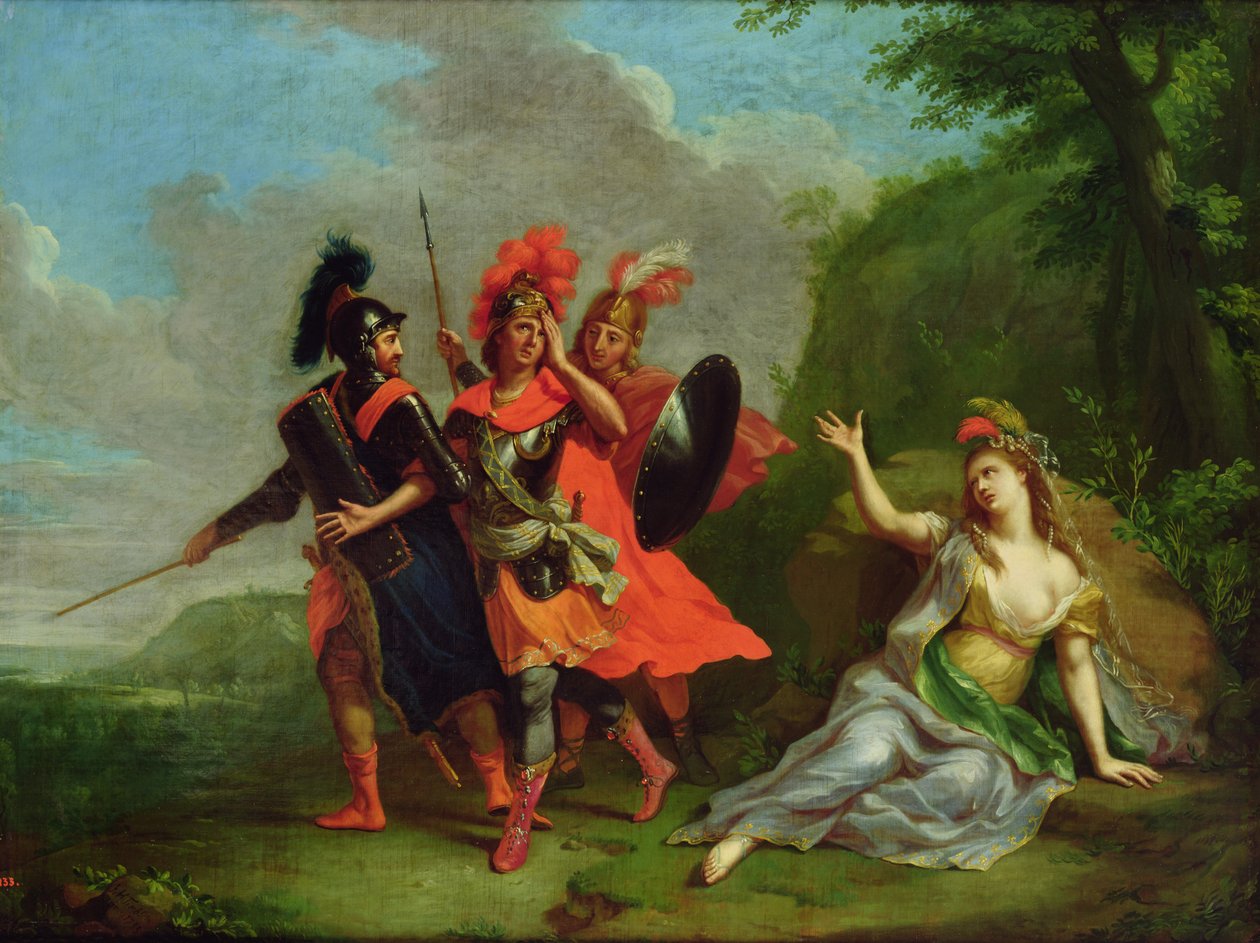 Carlo och Ubaldo rycker Rinaldo från Armidas vapen, 1783 av Johann Heinrich Tischbein