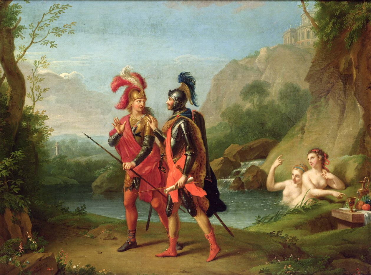 Carlo och Ubaldo vid vattennymferna, 1782 av Johann Heinrich Tischbein
