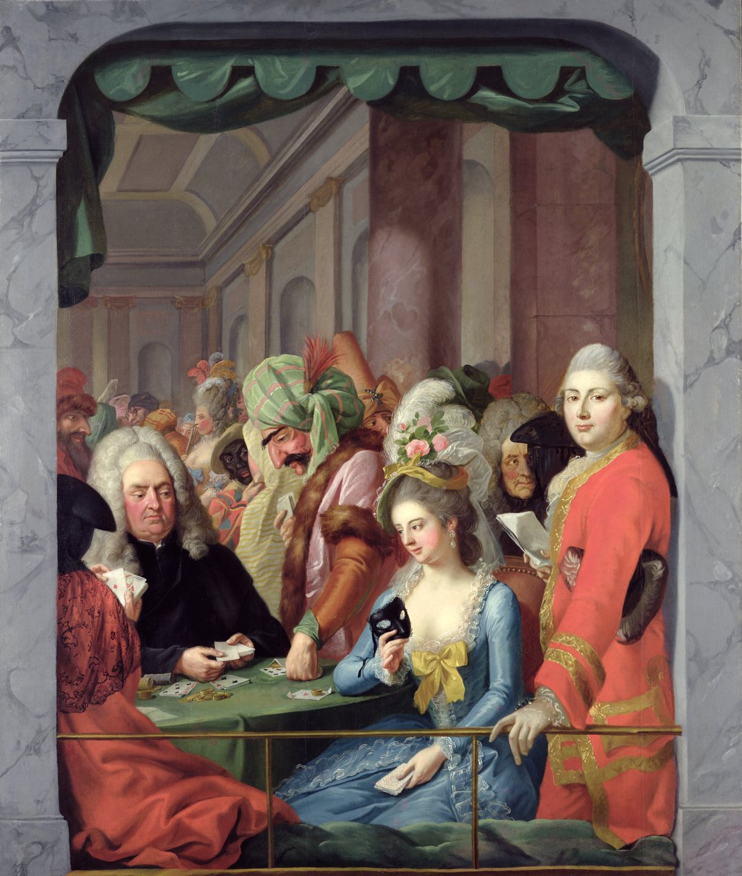 Maskerade personligheter vid Kassel Court av Johann Heinrich Tischbein