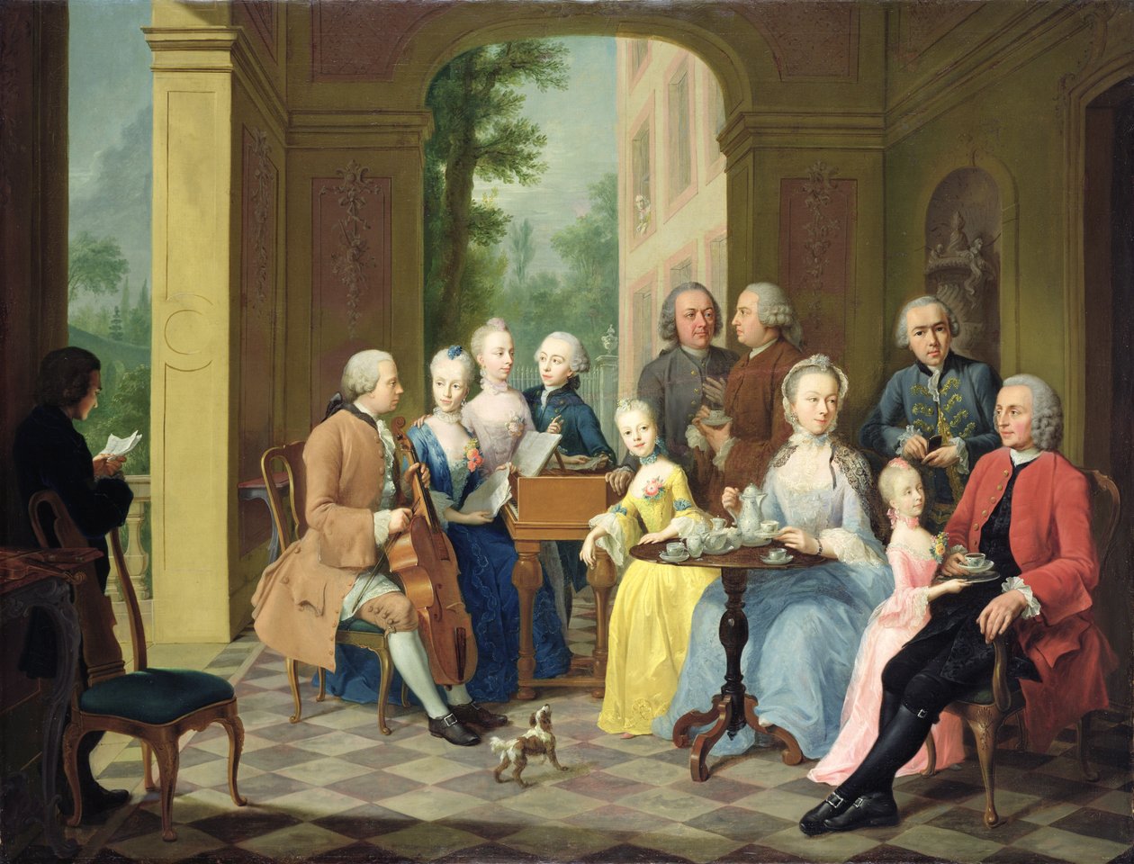 Porträtt av familjen Timmermann, 1758 av Johann Heinrich Tischbein