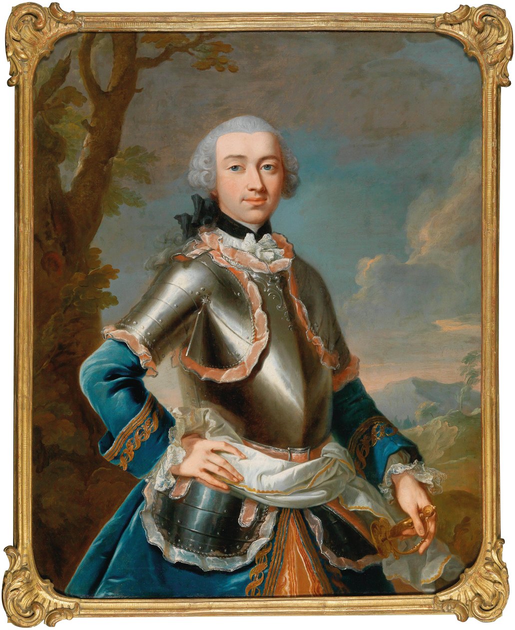 Porträtt av greve Rudolf Waldbott von Bassenheim 1731-1805, mellan 1755 och 1765. av Johann Heinrich Tischbein the Elder