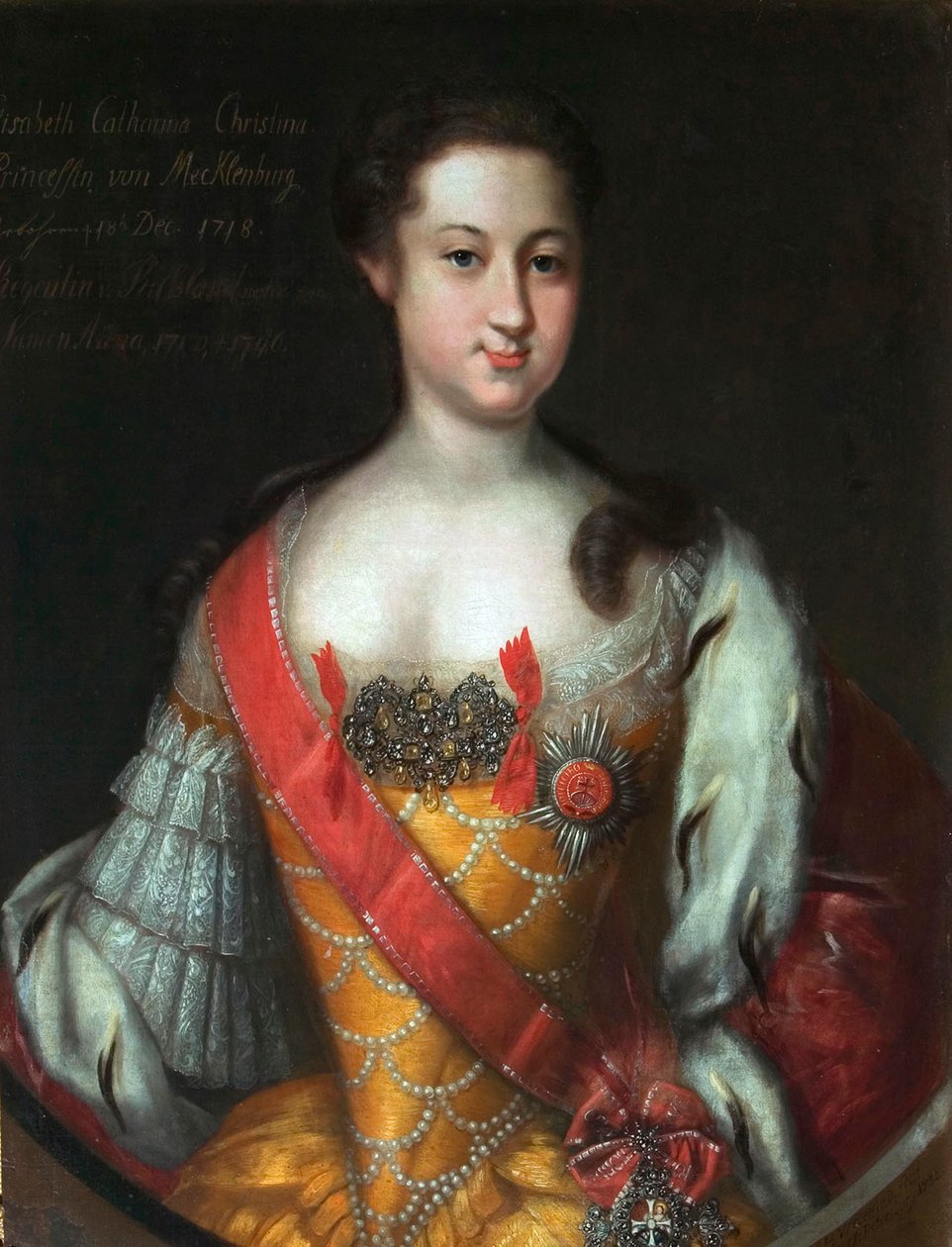 Anna Leopoldovna, storhertiginna och regent av Ryssland, 1718-1746, 1732. av Johann Heinrich Wedekind