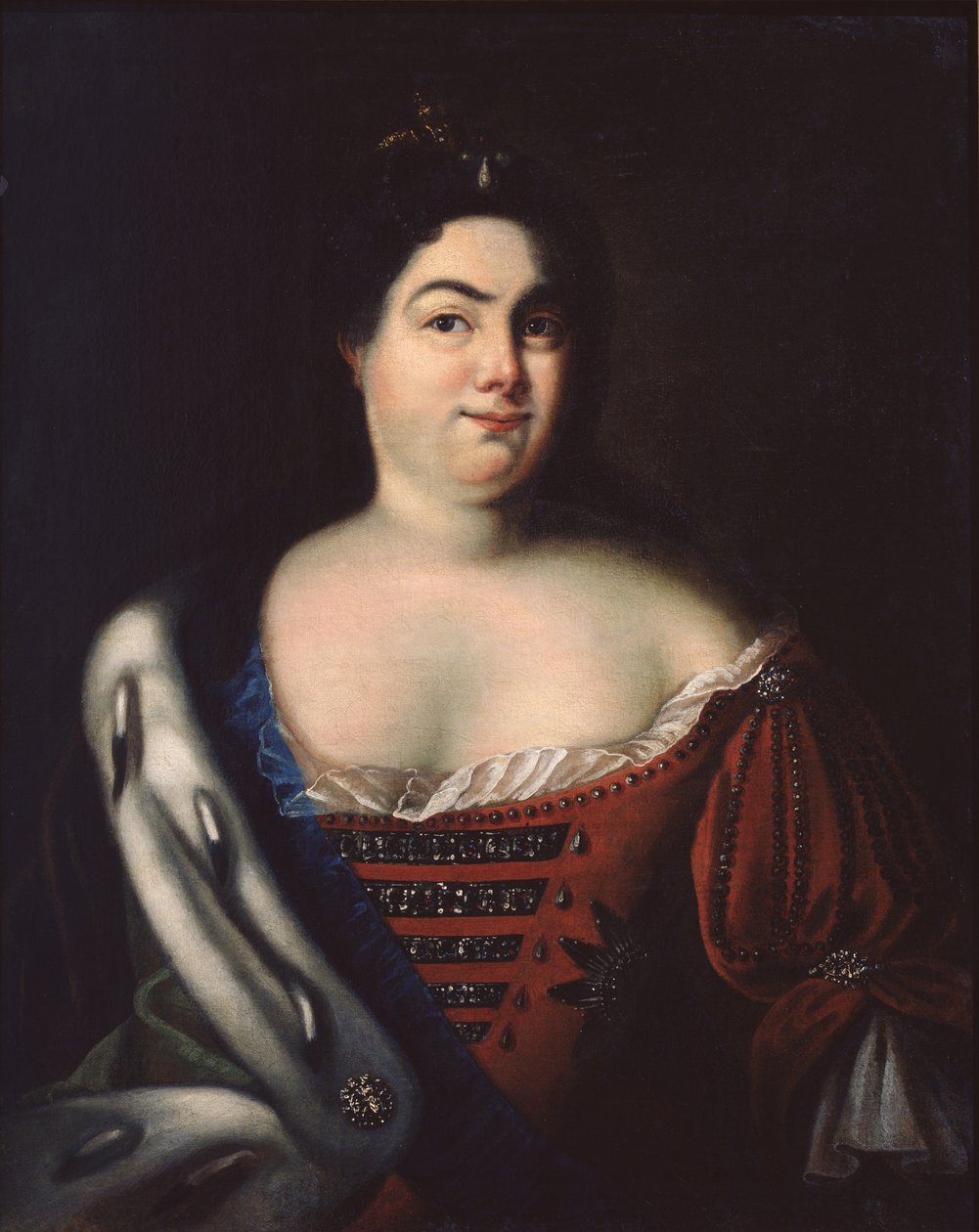 Porträtt av kejsarinnan Catherine I. 1684-1727, tidigt 1700-tal. av Johann Heinrich Wedekind
