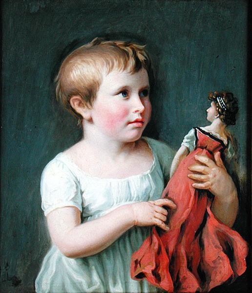 Barnporträtt av Cornelia Wilhelmine Amsinck, framtida fru till Burgermeister Dammert (1800-61) av Johann Heinrich Wilhelm Tischbein