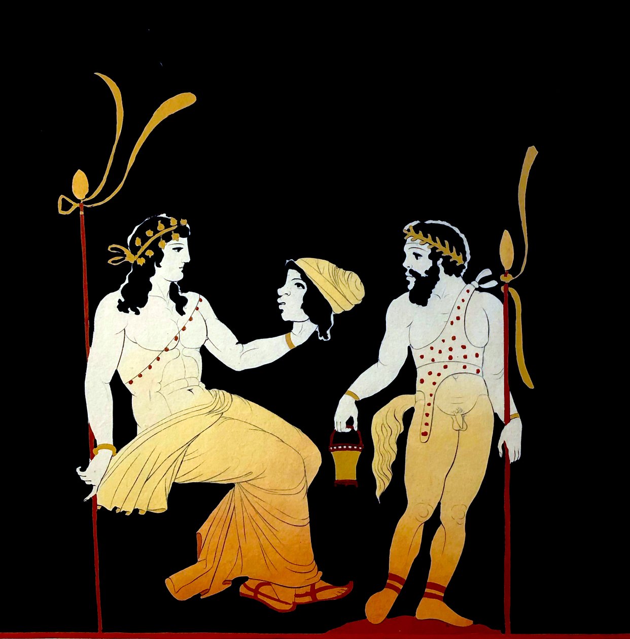 Dionysos håller masken c.1796 (kopparplåtsgravyr) av Johann Heinrich Wilhelm Tischbein